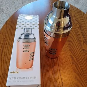 Soiree 3-piece "recipe" stainless steel   cocktail shaker, NEW